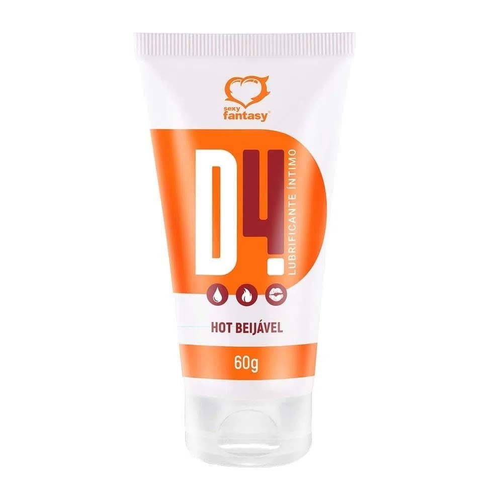 D4 Lubrificante Íntimo Beijável Hot 60G 